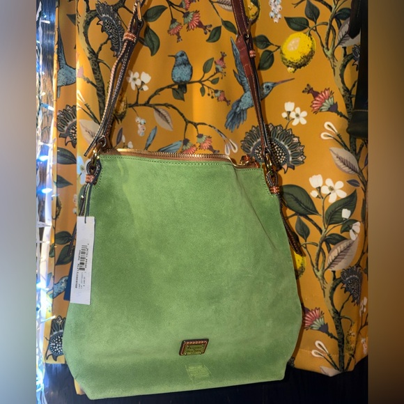 Dooney & Bourke Handbags - New Dooney and Bourke Leaf Green Suede Small Dixon Crossbody Purse